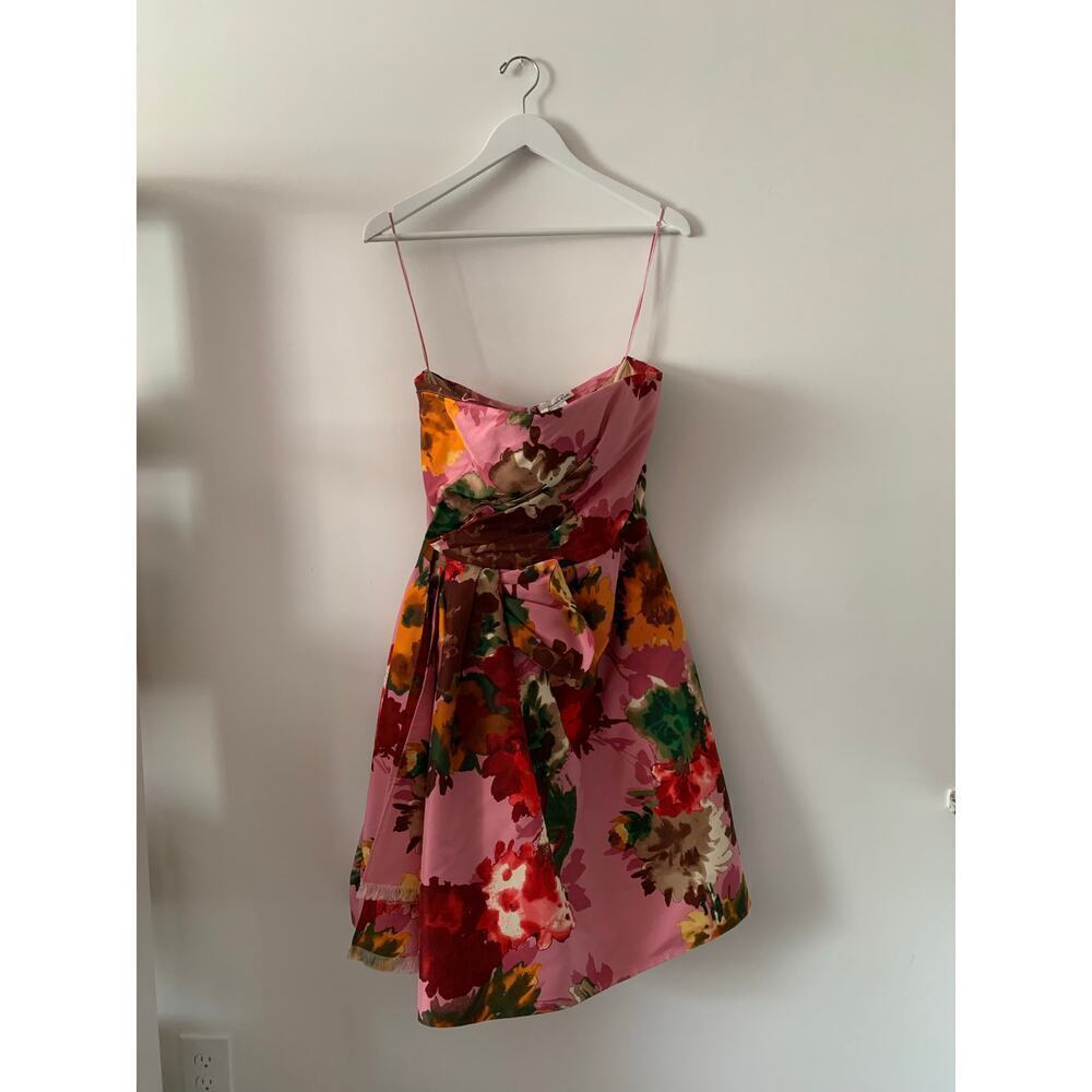 Oscar De La Renta Floral Mini Dress Size 8 - Picture 1 of 4